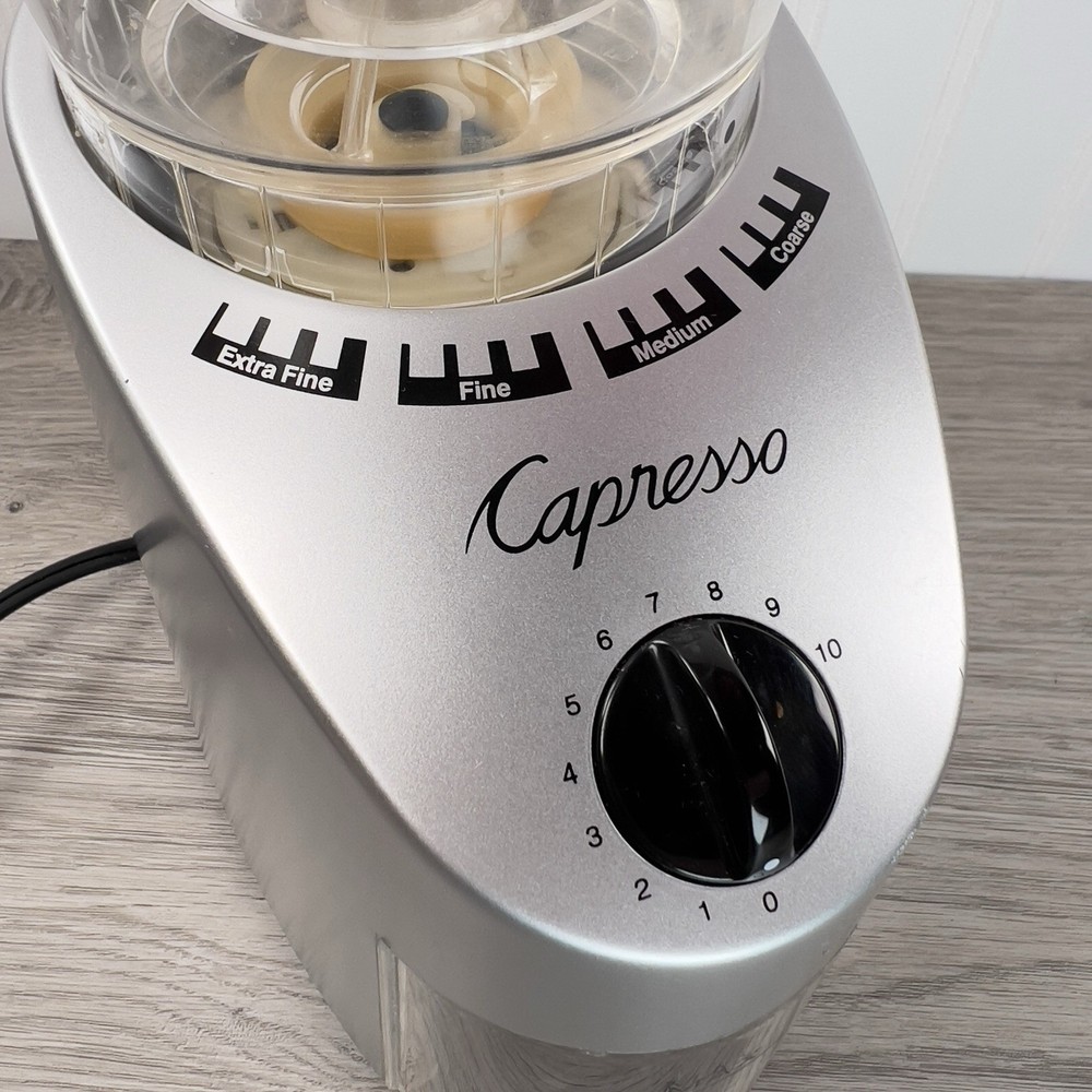 Capresso 560.04 Infinity Conical Burr Coffee Grinder Brushed Silver 16 Settings