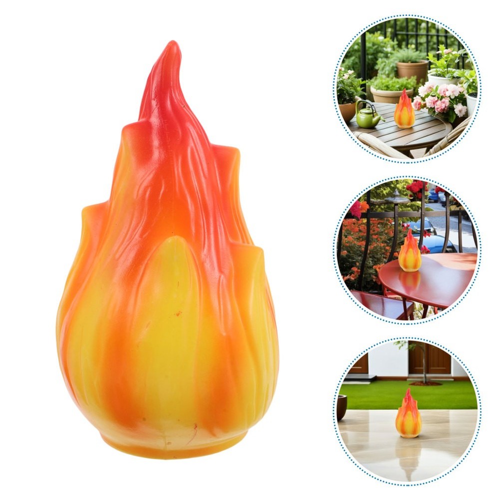 4 Pcs Flame Shaped Shade Plastic Lampshade Flickering Solar Light Replacement