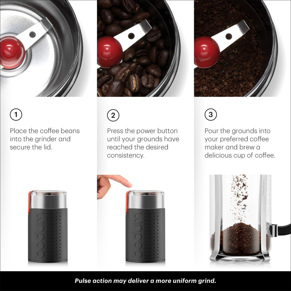 Bistro Electric Blade Coffee Grinder, Black