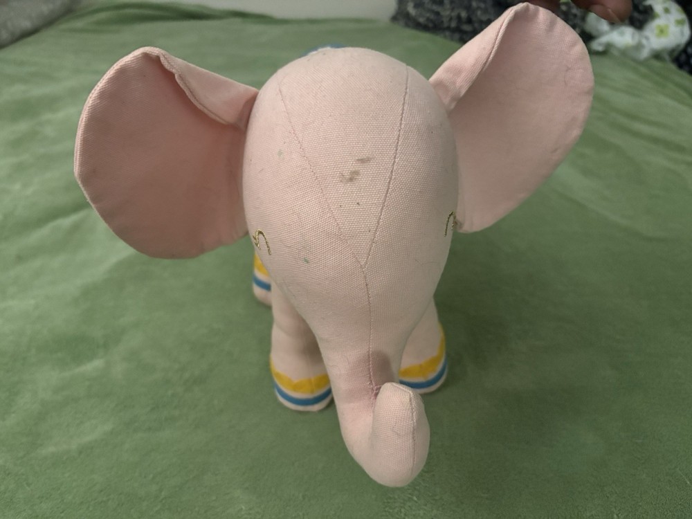 Handmade Pin Cushion Patchwork Elephant Unique & Vintage Medium/ Larger Size