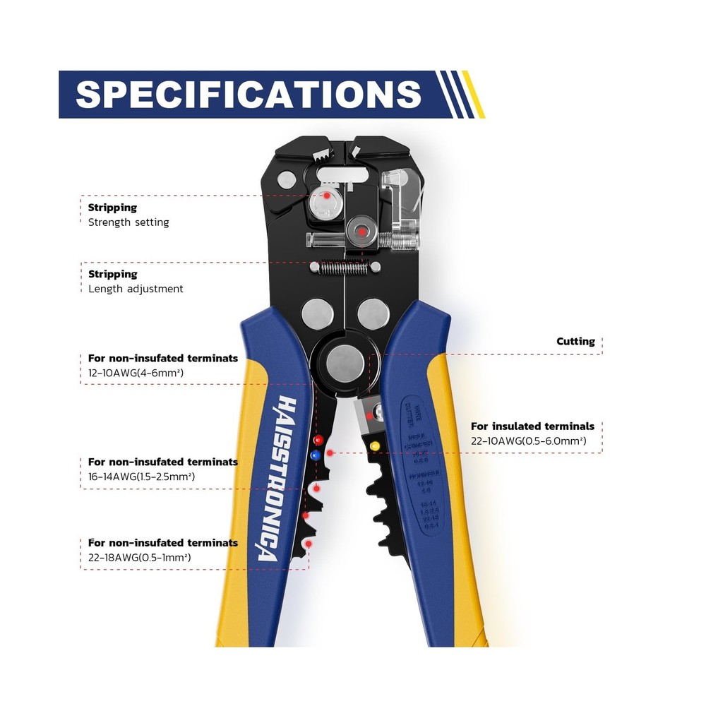 haisstronica 201PCS Wire Stripper Kit - Automatic Wire Stripping Tool for AWG...