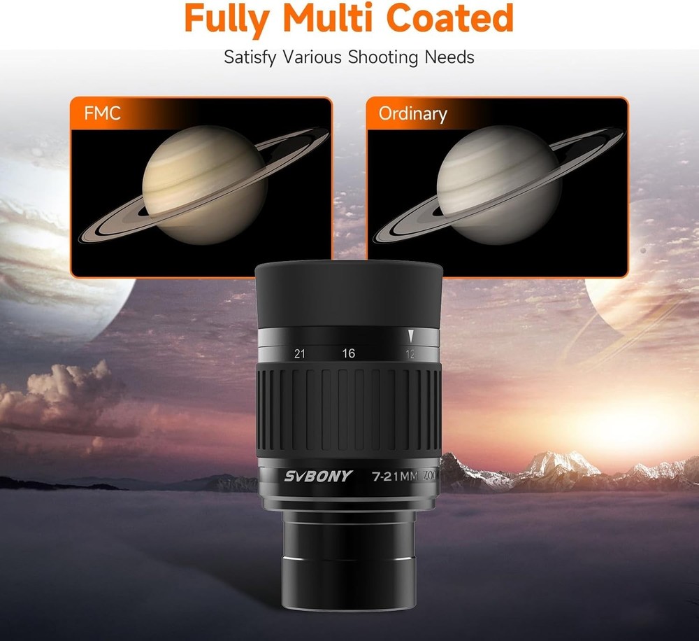 Zoom 7-21mm Telescope Eyepiece for Planetary Viewing