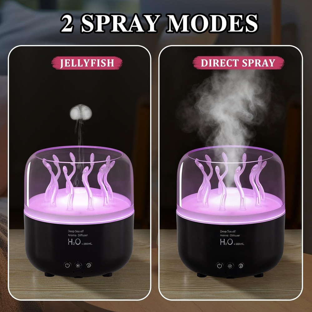 Jellyfish Humidifier Diffuser, 280ml Essential Oil Diffuser with Re... Fast Ship