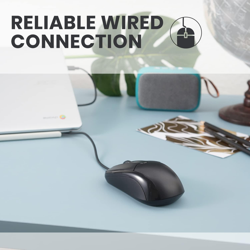 USB 2.0 Optical Wired Scroll Wheel Mouse PC Laptop Notebook Desktop Black Lot