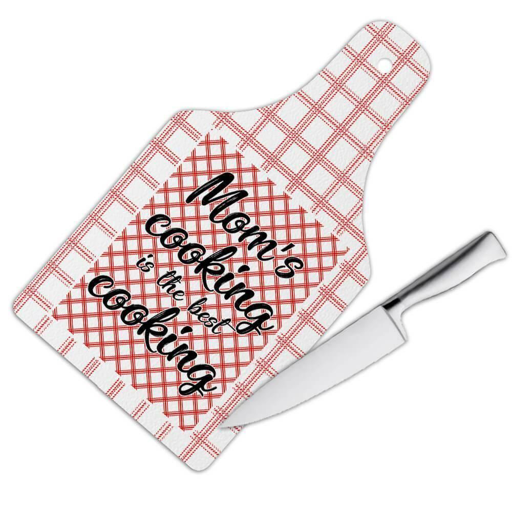 Gift Cutting Board : Moms cooking is the best Checkered Kitchen Decor