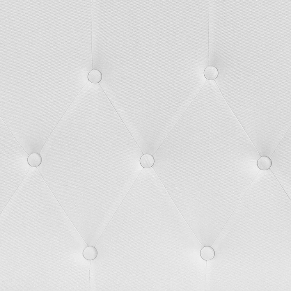 Tufted Upholstered Full Size Headboard in White Fabric