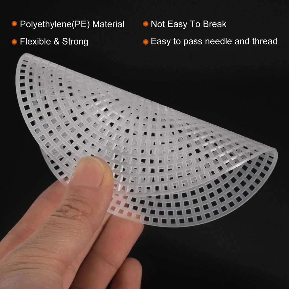20 Pack Round Plastic Canvas Mesh Sheets 4.53" White Circle Blank Mat