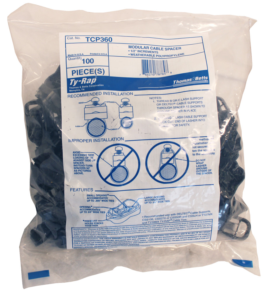 Thomas & Betts Cable Spacers Ty-Rap TCP360 (100 pack)