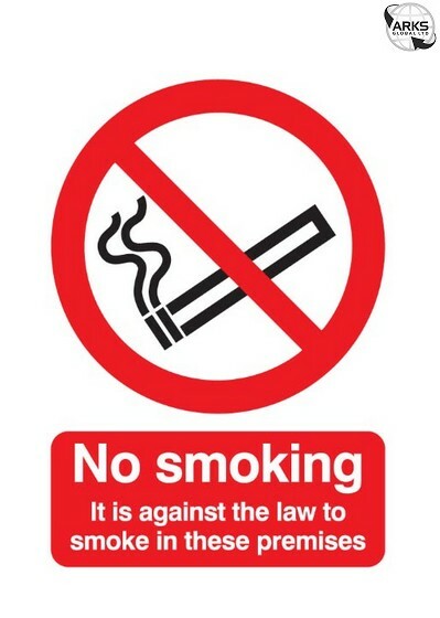 SIGNS & LABELS No Smoking (Legally Required) Sign - Rigid Polypropylene - 297mm