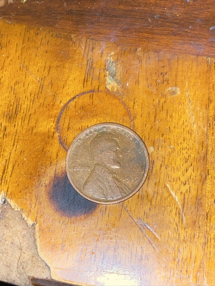 1919 Lincoln wheat One Cent penny no mint mark