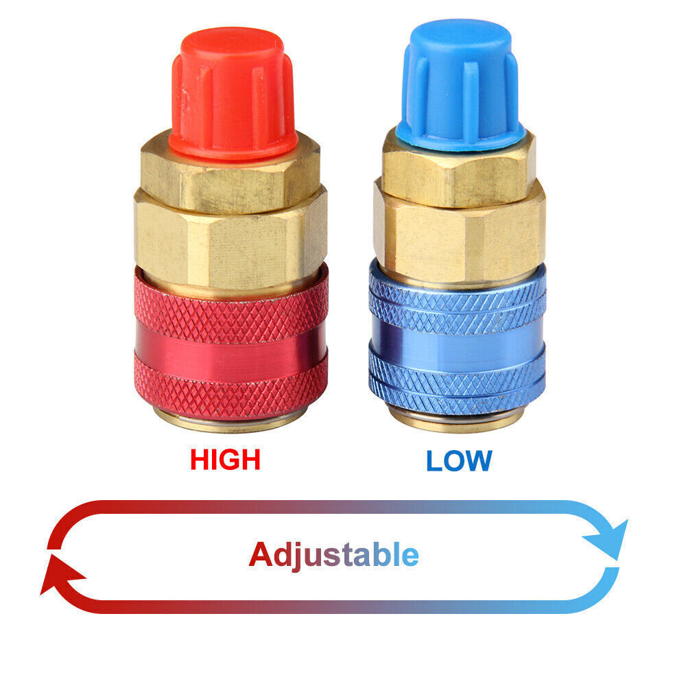 2X AC Quick Connectors Automotive Air Conditioning Low & High Conversion Adapter