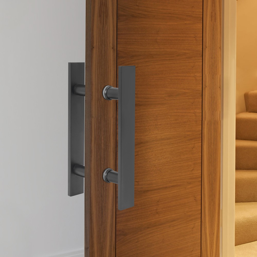 Double Sided Stainless Steel Door Handle 0.4" Pull Push Sliding Barn Door Handle