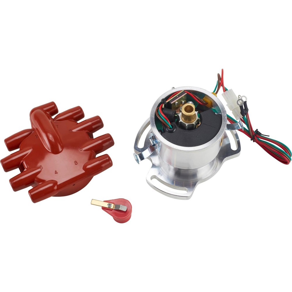 3-Bolt Electronic Distributor w/ Plug Wires, Fits 1932-41 Ford Flathead