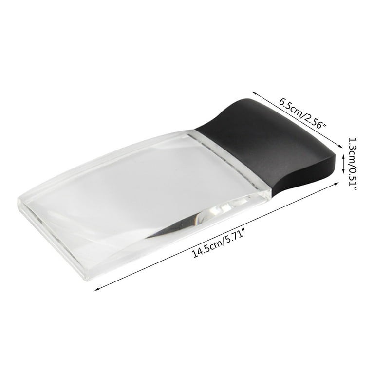 Whoamigo Pocket Rectangular Magnifying Glass 2X Handheld Magnifier with 3 Leds