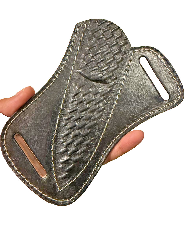 Handmade Leather Sheath Fixed Blade Knife Cross Draw Multi-tool