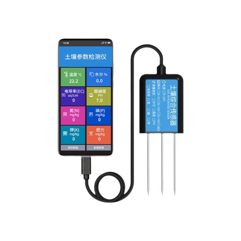 Soil Sensor PH Meter NPK EC Moisture Detector USB