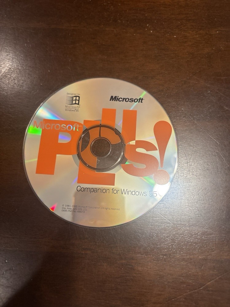 Microsoft Plus! Windows 95 Companion CD-ROM – Vintage 1995 Retro Software + Key