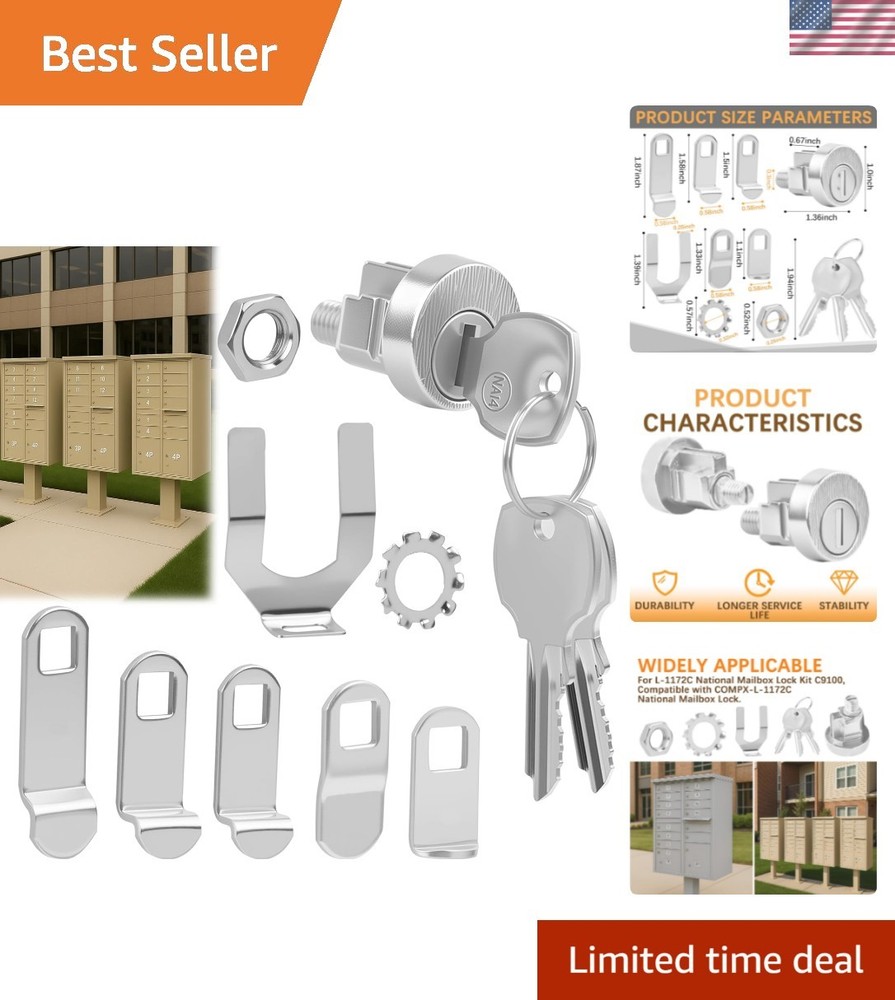 All-Weather 10 Pack Mailbox Lock Set - Secure L-1172C Replacement with Keys