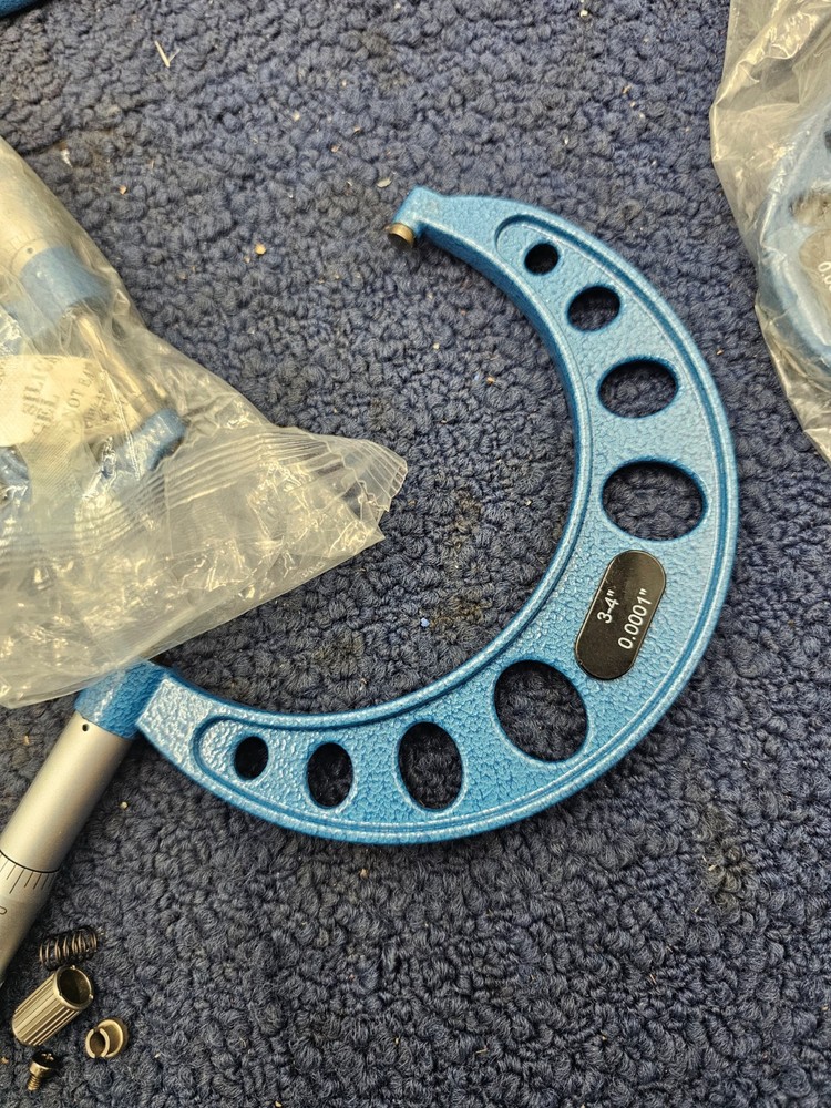 7 Pieces Micrometer Hardware Assembly Blue Different Sizes