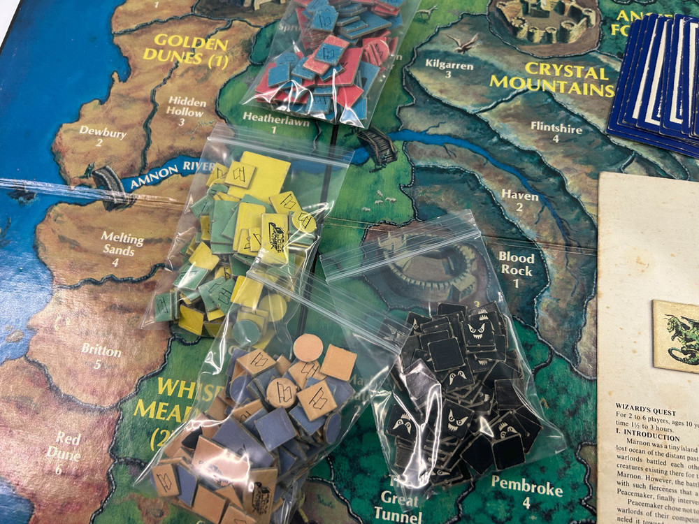 Avalon Hill Wizard's Quest Game 1979-Incomplete (No Box, Missing 4 Orcs)