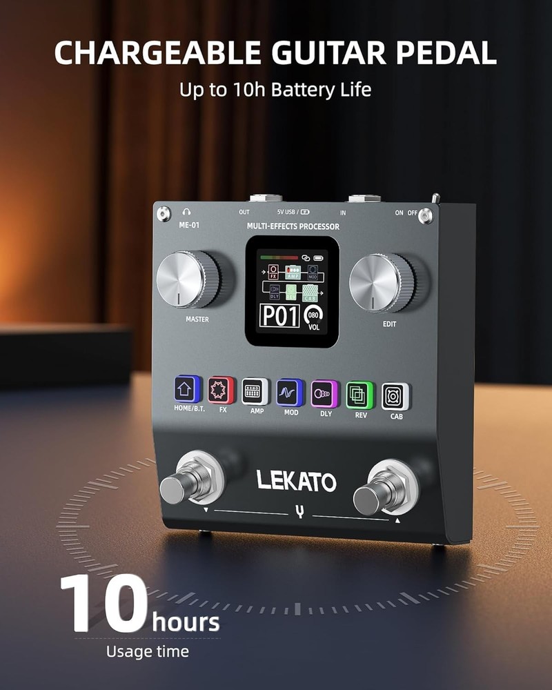 Innovative Bluetooth Guitar Effects Processor with 80 Presets and 3rd IR Support