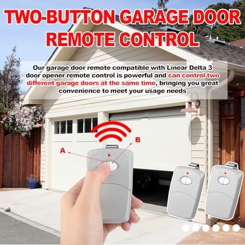 6 Pcs Two Button Garage Door Remote Control, Compatible with Linear Multicode 10