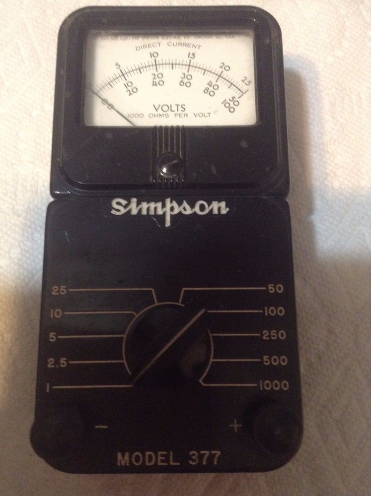 Simpson 377 DC Voltmeter 1000V