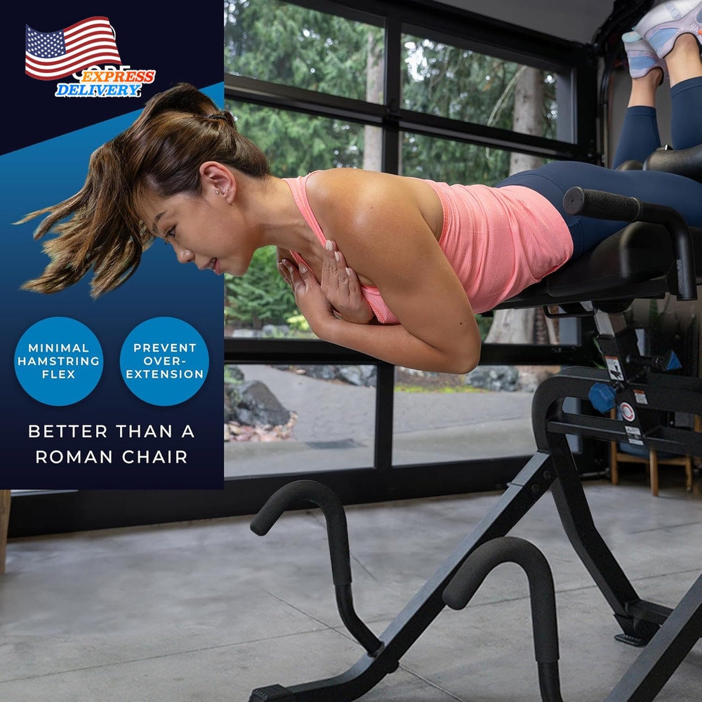 DEX II Inversion & Core Training Decompression Roman Chair Hyperextension Bench