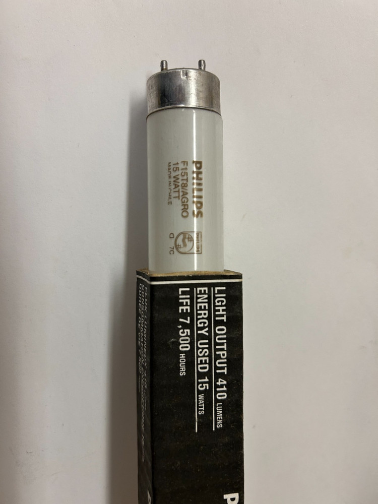 Philips AgroLite F15T8/AGRO 15W 15 Inch Fluorescent Grow Tube Lamp