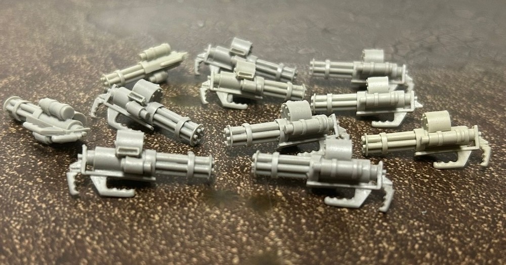 Heavy Gattling Gun Bits Pack 28mm Scale Resin Bits Pack