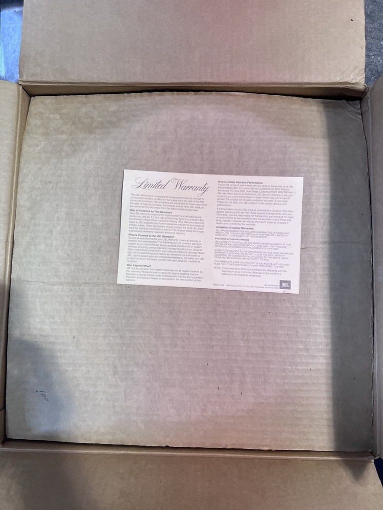 NEW Open Box Pair JBL 2235H Woofer 8 Ohms ( READ )