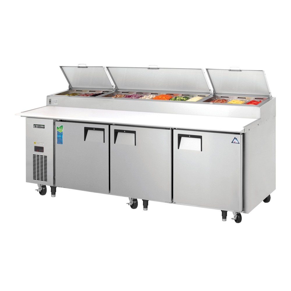 Everest EPPR3 93" Three Section Refrigerated Pizza Prep Table, 30.0 cu. ft.