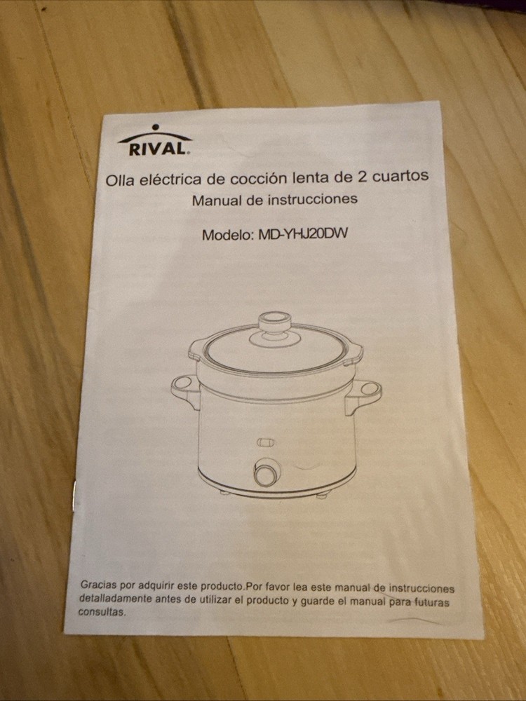 Rival Slow Cooker 2 QT  Replacement Ceramic Pot Only