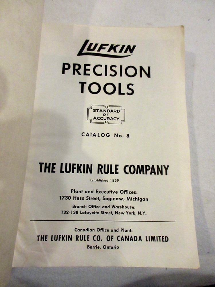 Vintage 1959 Lufkin Precision Tools Catalog #8