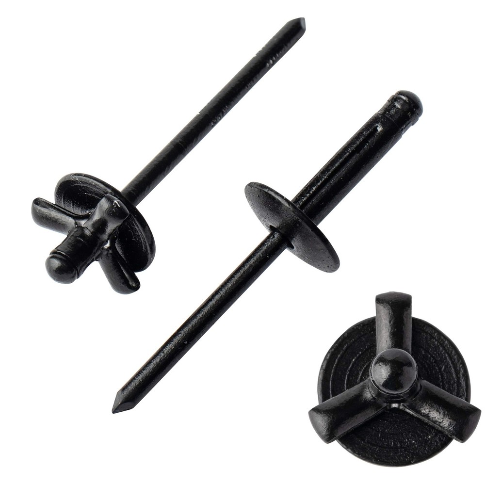 ISPINNER 50pcs 3/16" x 4/5" Large Head Tri-Fold Exploding x 4/5", Black