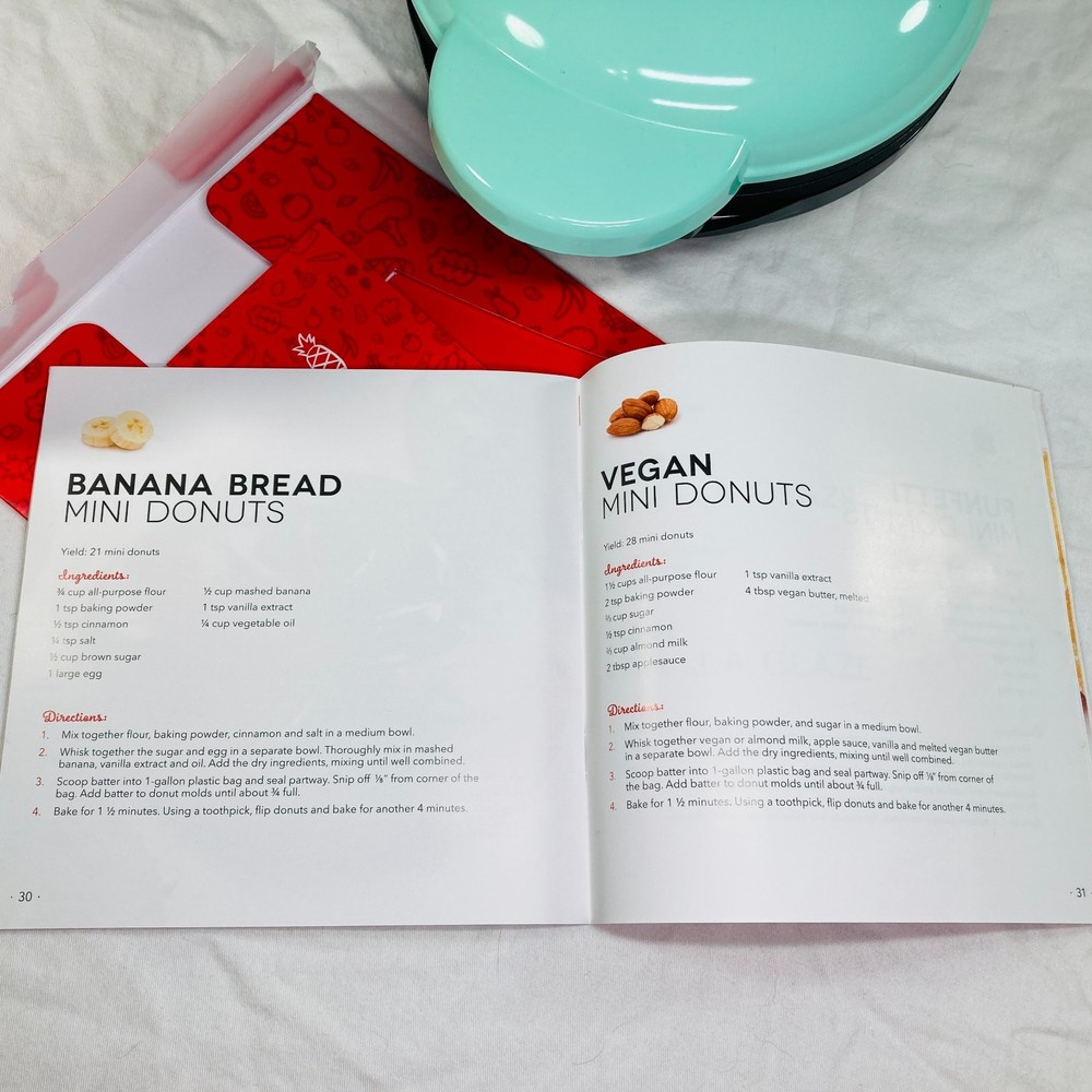 DASH Mini Donut Maker Machine w/ Non-stick Surface, Makes 7 Doughnuts - Aqua