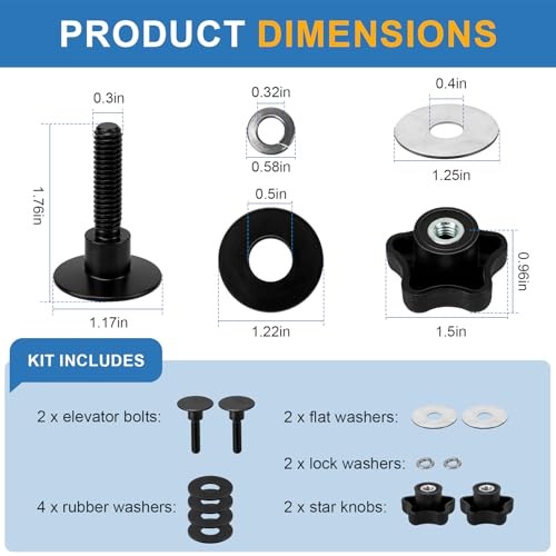 254A0001 Tonneau Cover Clamp Service Kit, Elevator Bolt Assembly, Replacement
