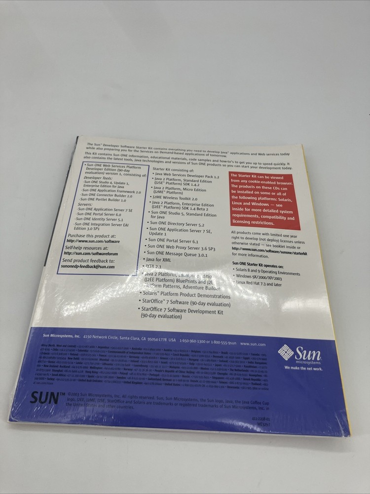 Java Sun ONE Starter Kit, Complete w 8 Discs + Certification Key Sealed