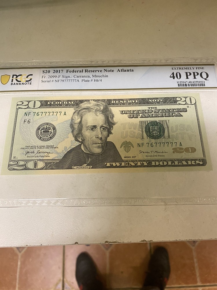 2017 $20 PPQ  Fancy Serial Number Near Solid 76777777 🔥🔥