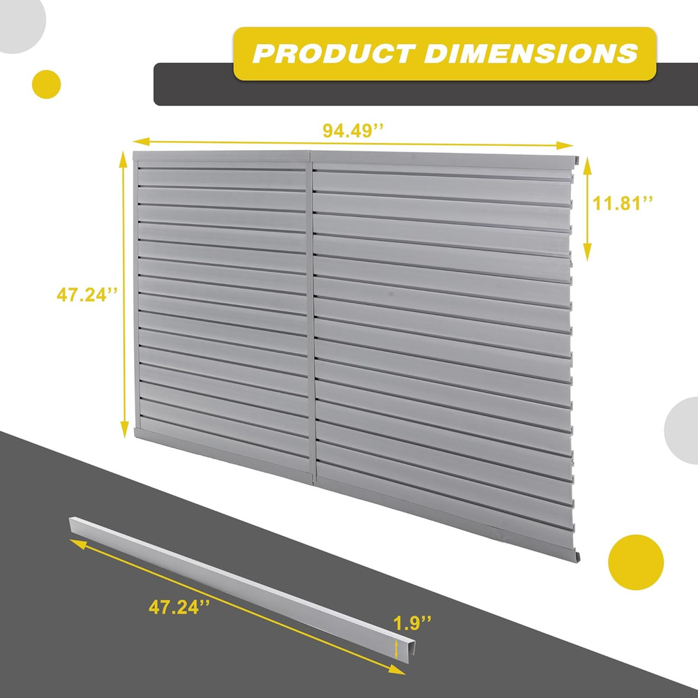 Slatwall Panel Garage Wall Organizer Storage Systems, Wall Mounted PVC Storage R