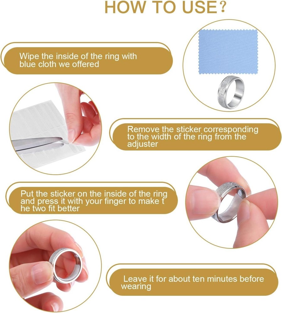 Kit de 5 hojas para ajustar anillos - 85 piezas, protector invisible