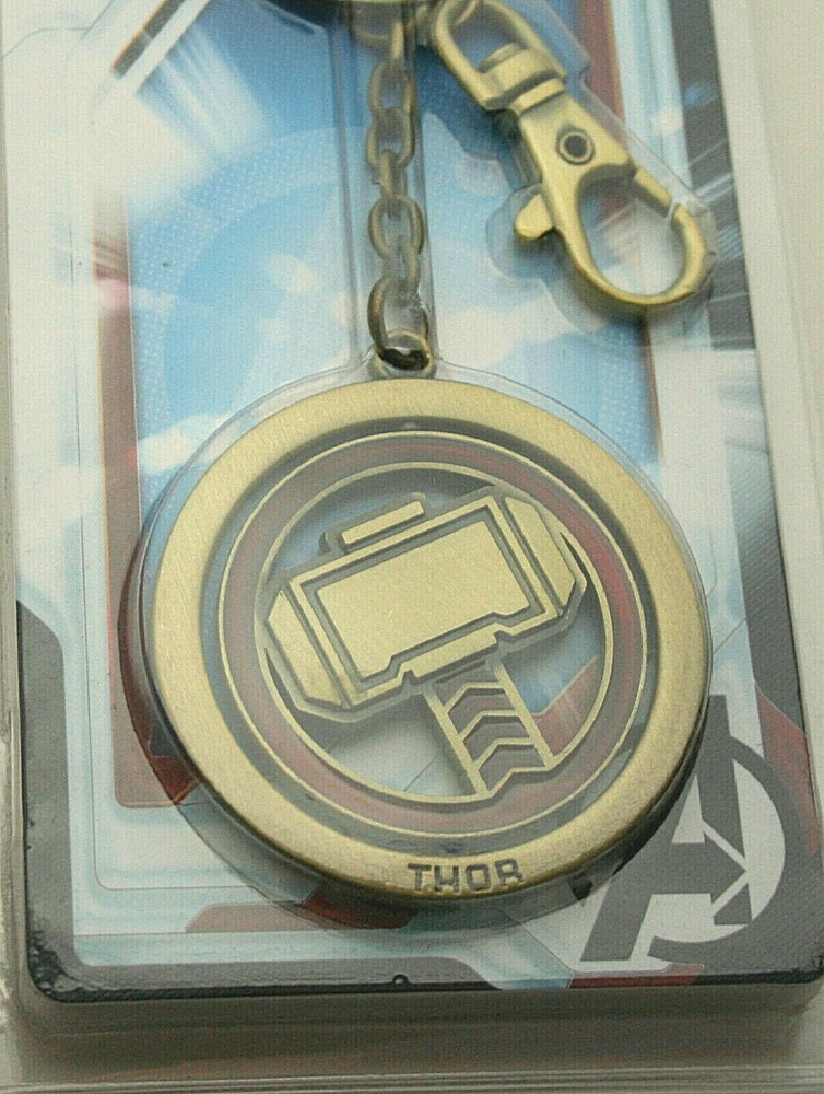 Marvel Comics Thor's Hammer Spinner Shield Metal Key Chain New NOS MIP