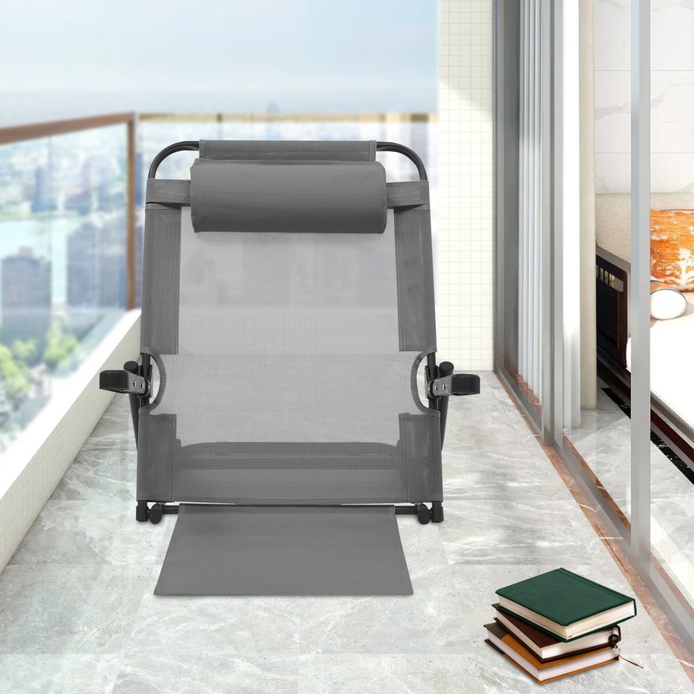 Adjustable Lifting Bed Backrest W/Armrest 8 Gears Backrest Support 40-90° 150kg