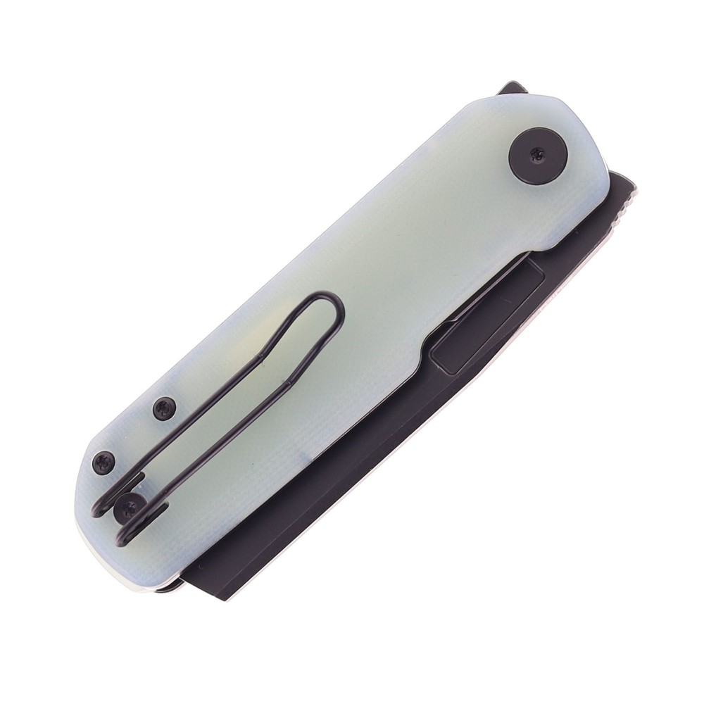 Vero Engineering Avid 2 Folding Knife Jade Ti Handle S45VN Cleaver Plain Edge
