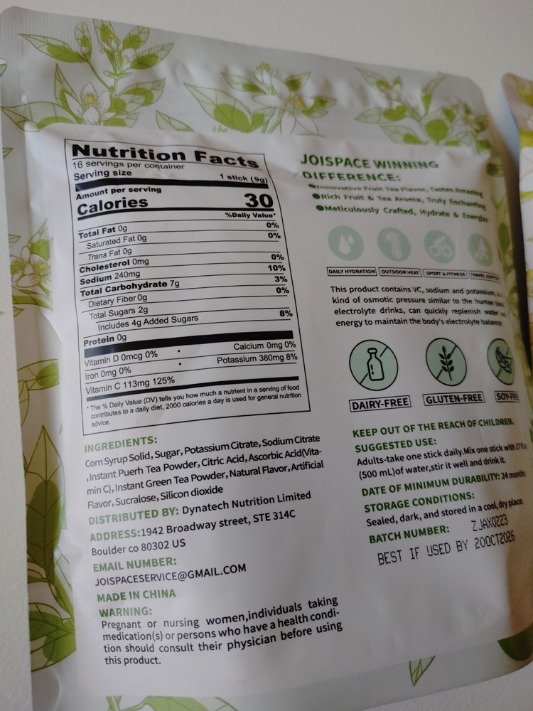 Joispace Hydration Electrolyte Drink Mix 3 Pack Lot