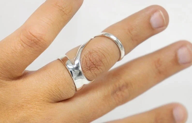 Solid 925 Sterling Silver Adjustable Arthritis Finger Splint Handmade Ring