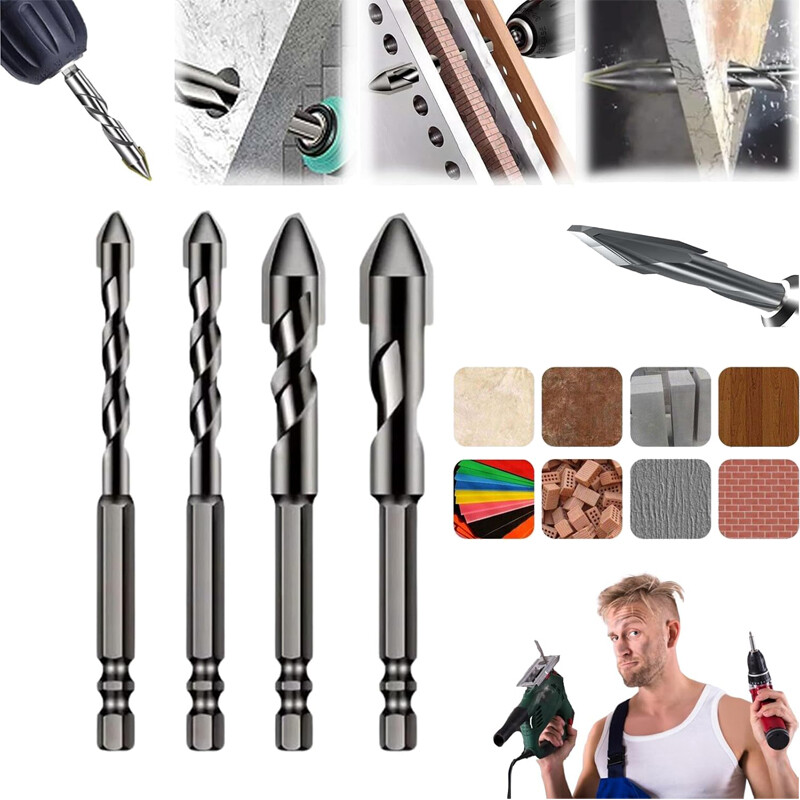 4/8pcs High-Strength Eccentric Twist Drill Bit, Oblique Head Eccentric Drill Bit