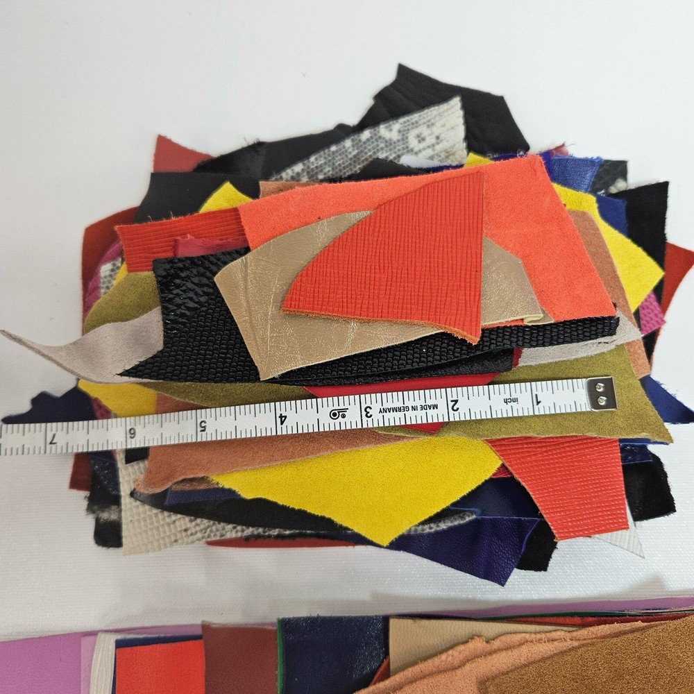 Genuine Leather Scraps Bits Small/Tiny Samples Crafts 15 oz Total