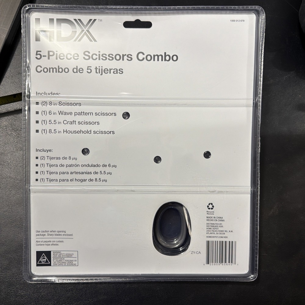 HDX 5 Pieces Scissors Combo Package Soft Handle Wave Pattern GRAY Orange