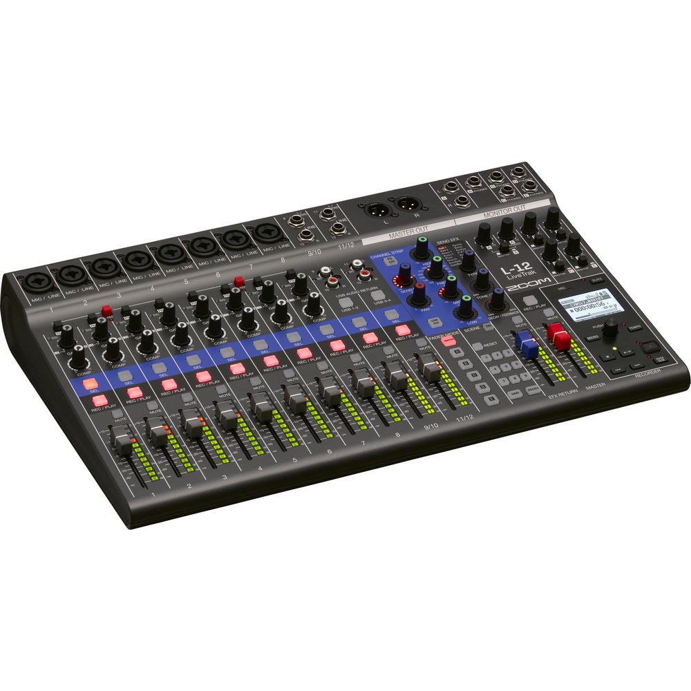 Zoom LiveTrak L-12 - 12-Channel Digital Mixer & Multitrack Recorder Bundle
